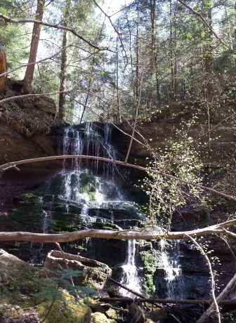 Wasserfall von Nebenklinge zu Beginn der Hörschbachschlucht von Oben